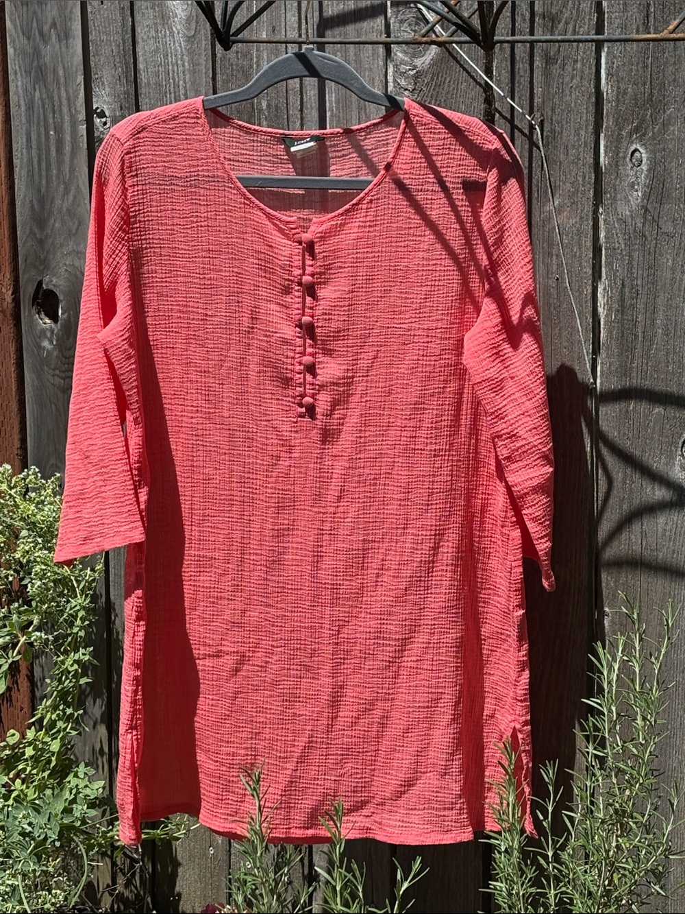 J. Crew Coral Cover Up Tunic Cotton Gauze Size S